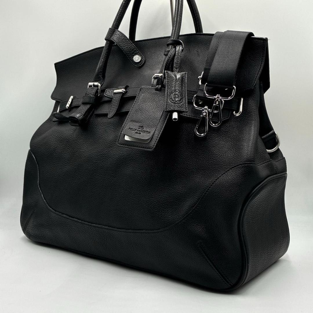 美品 Lサイズ ペッレモルビダ メイデンヴォヤージュ フラップボストンバッグ 黒