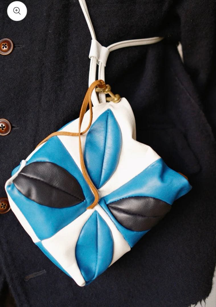 Hand-Patchwork Leather Bag Blue KHOKIバッグ