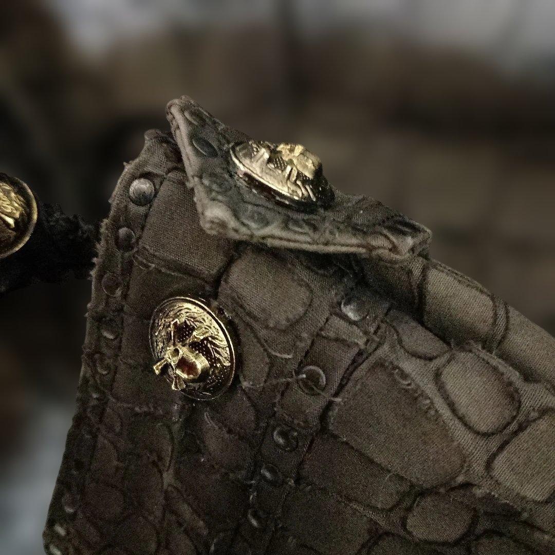 Roen クロコ型押し ミリタリージャケット 部分パイソン ディアスキン 46