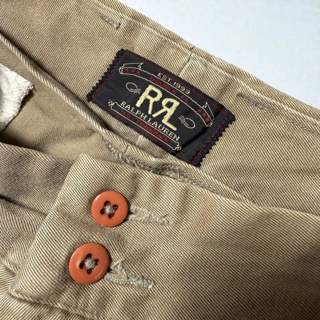 ダブルアールエル　カーゴパンツ・三つ星タグ・尿素ボタン・USA製・RRL・ジップ