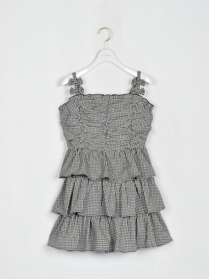 evelyn ♥ リボンキャミーギャザーOP ギンガム