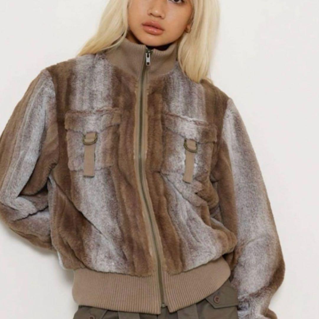 LAGUAGEM RIB DOKKING ファージャケット 茶　新品　タグ付き