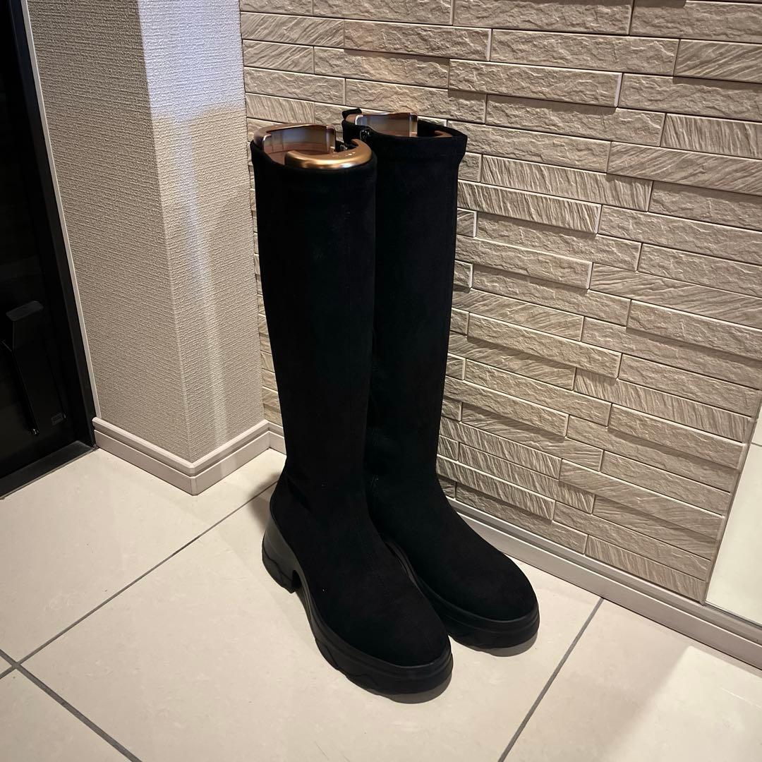 +ダイアナ ストレッチスエードロングブーツ +diana プラスダイアナ