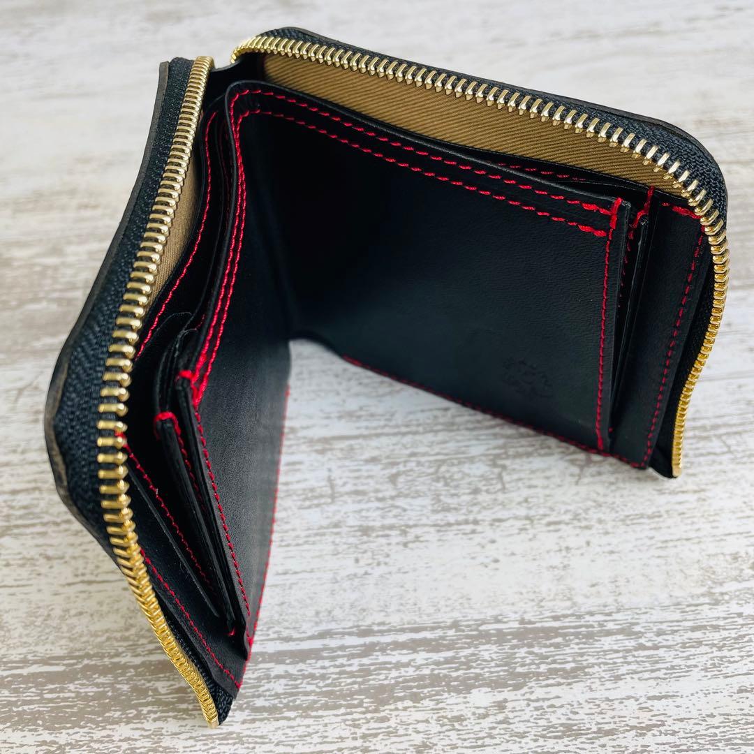 【極美品】HUKURO フクロ　大きく開く小さな財布　L字ファスナー　栃木レザー