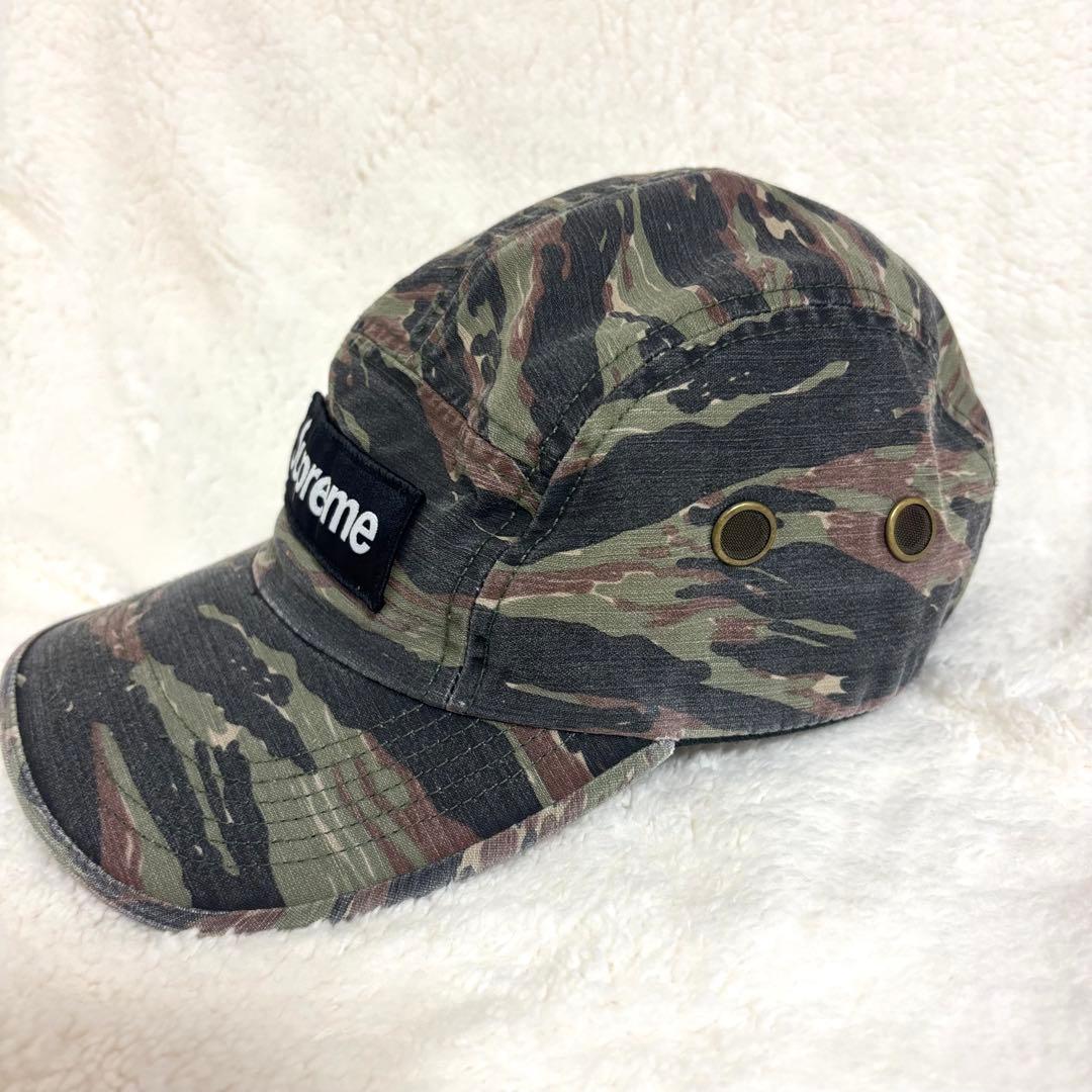 【希少レア】Supreme ミリタリーキャンプキャップオリーブタイガーカモ