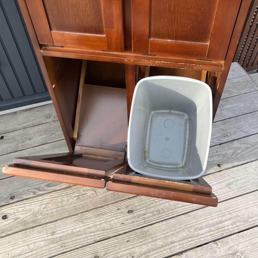 北欧レトロ 4分別 木製ダストボックス ゴミ箱 レトロ ビンテージ ヴィンテージ