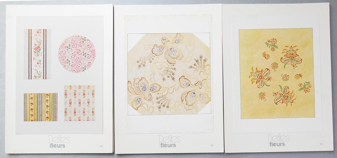 カンザス地方の染色図案資料、小花、刺繍、テキスタイルデザイン、