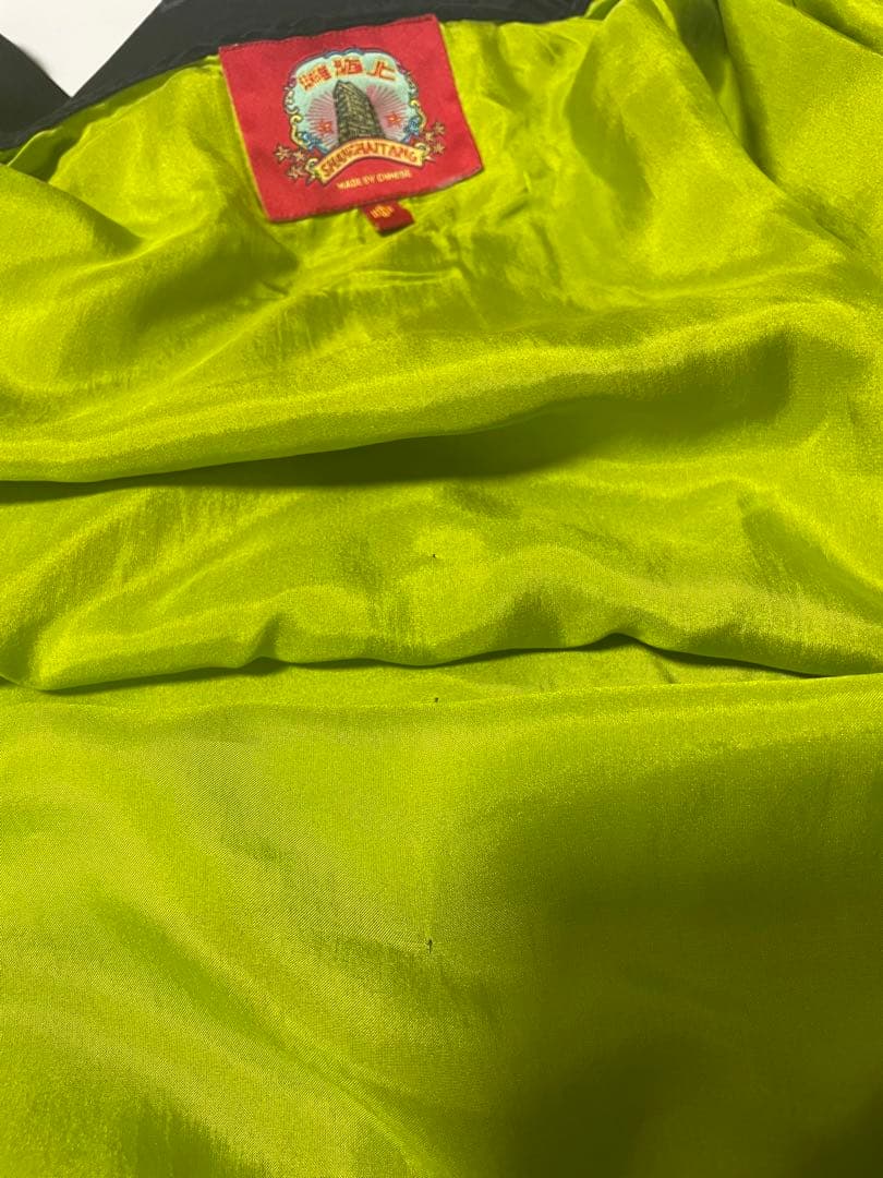 シャンハイタン 上海灘 チャイナ シャツ シルクシャツ M 黒 カンフー 太極拳