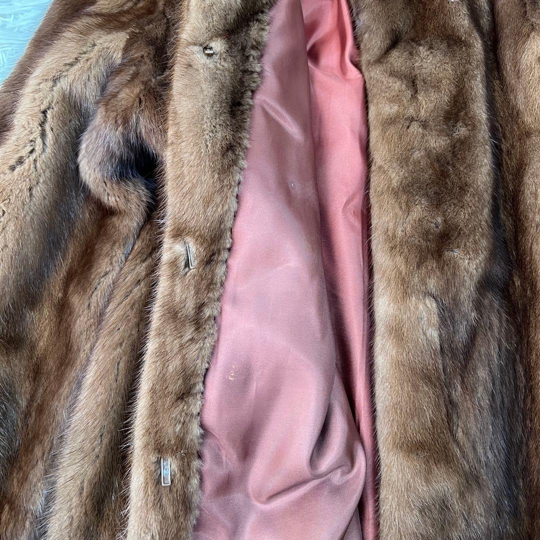 MG Sable FUR 毛皮コート ファーコート ミンク ブラウン L