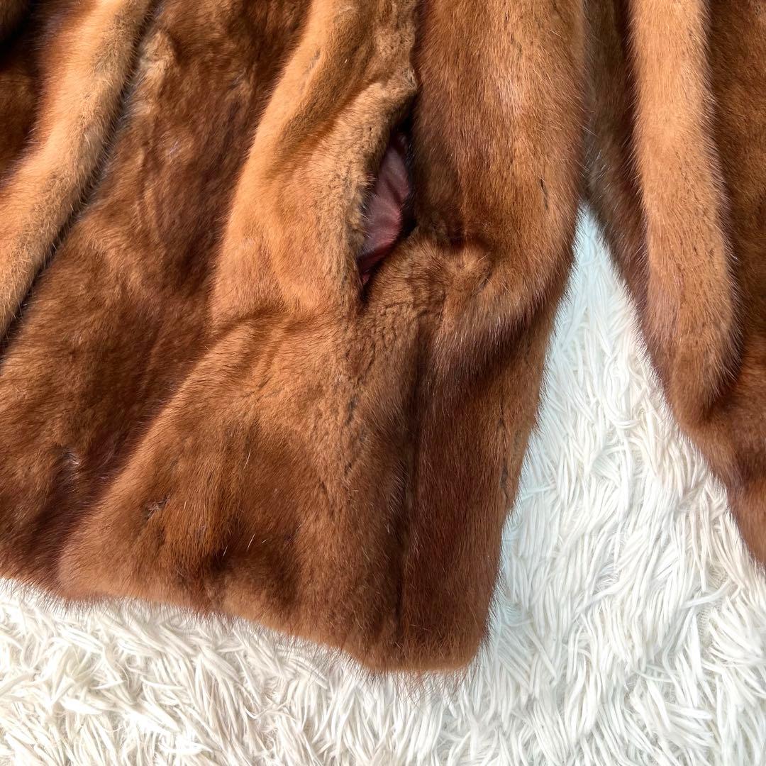 MG Sable FUR 毛皮コート ファーコート ミンク ブラウン L