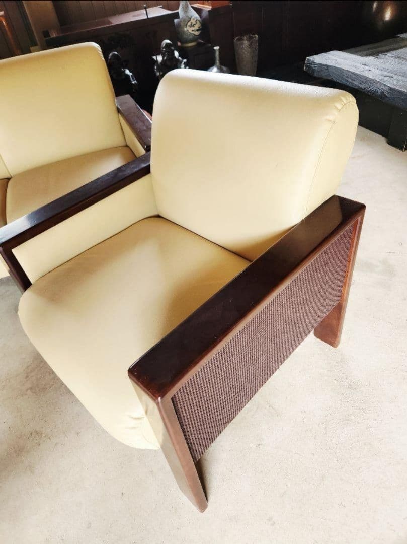 モダン 1人掛けソファ クリーム色