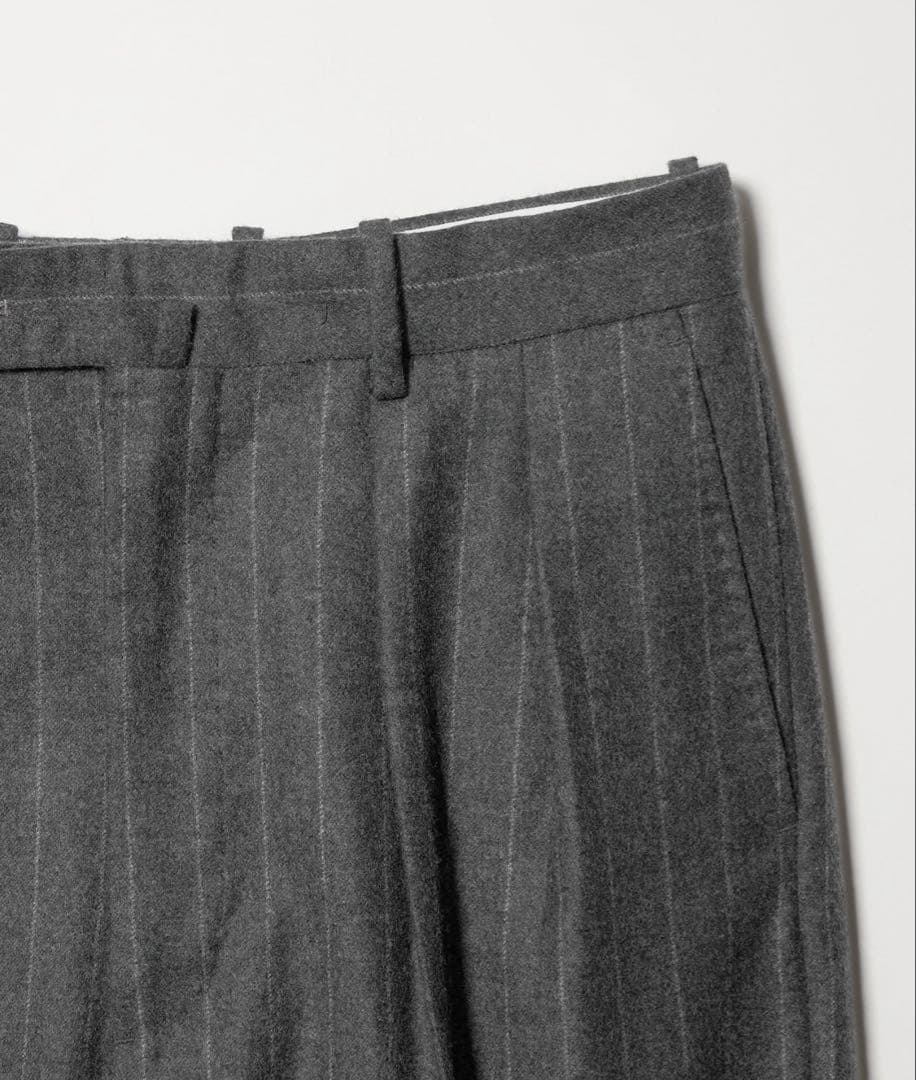 Steven Alanウール ストライプスラックス　グレー　トラウザーズ　M