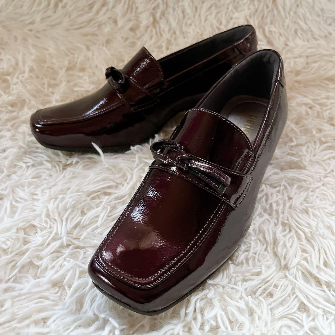 未使用級✨ ASICS pedala エナメルリボンローファー 23 EEE