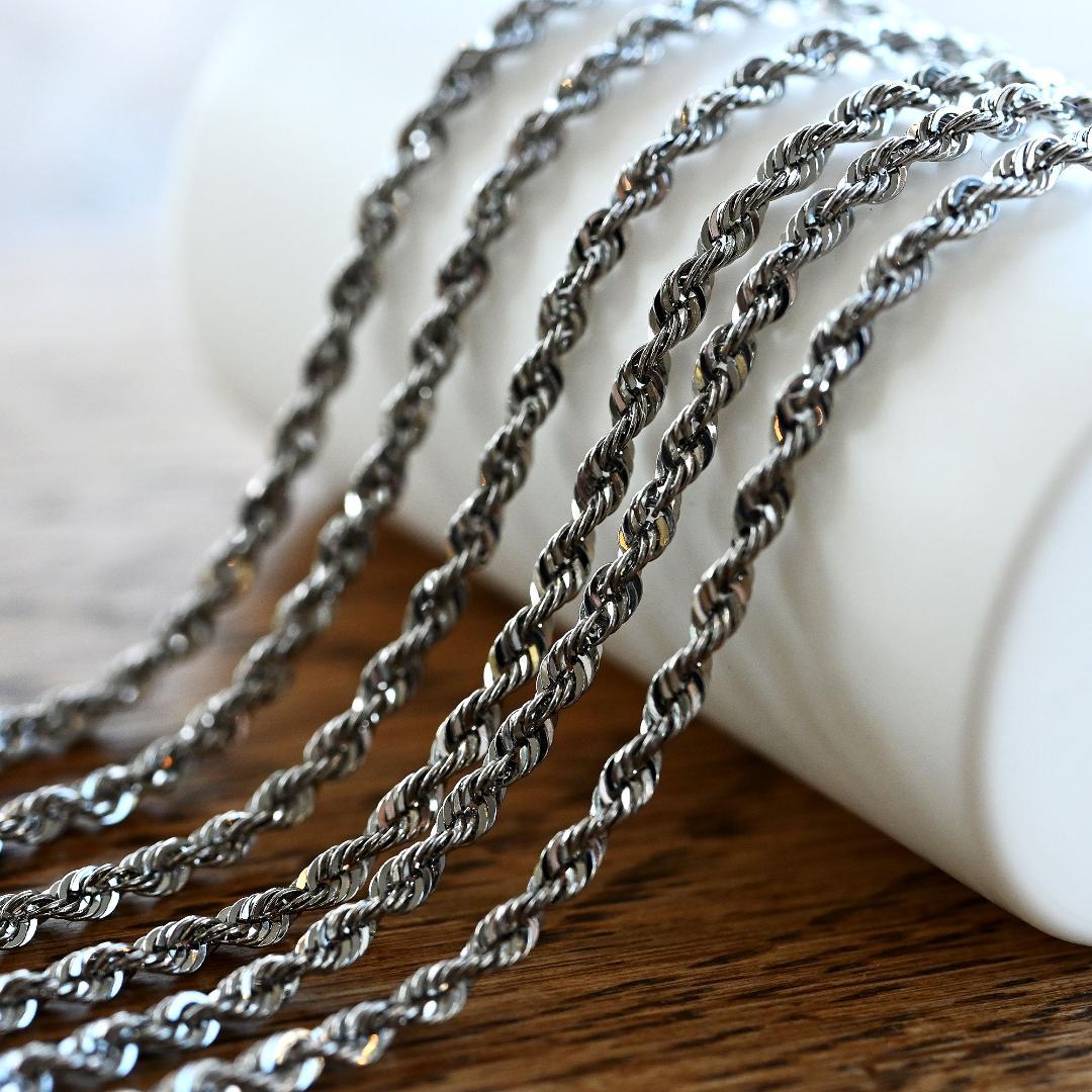 Pt850 プラチナ パイプロープネックレス幅2.0mm長さ40cm