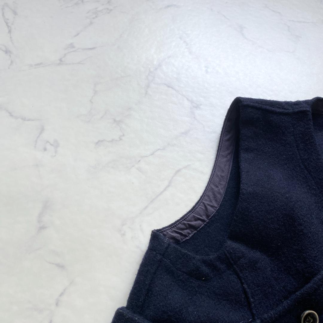 キャピタル アシンメトリー ウールベスト ネイビー XS