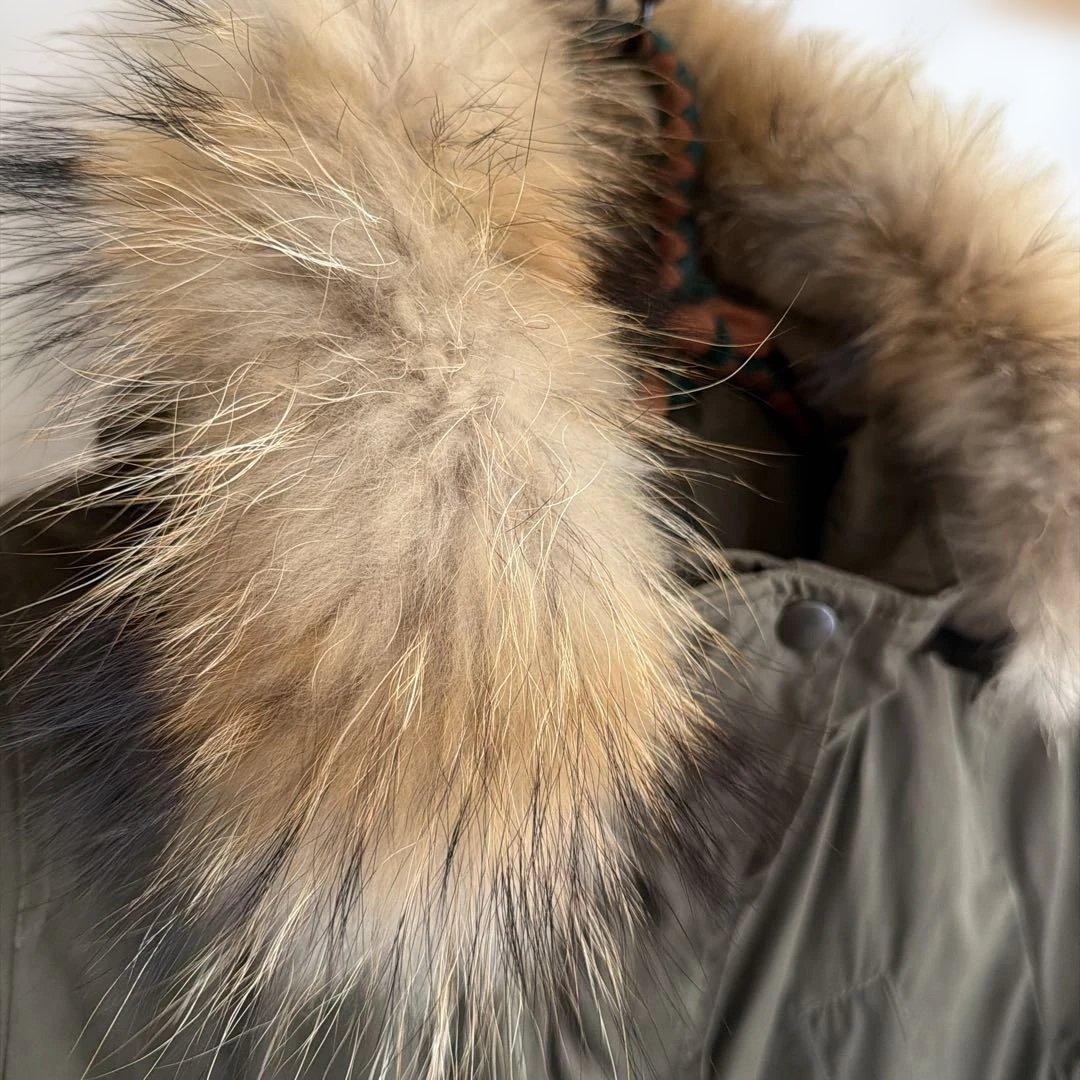 INDIVI ラクーンファー ミリタリーコート 4WAY モッズコート 40