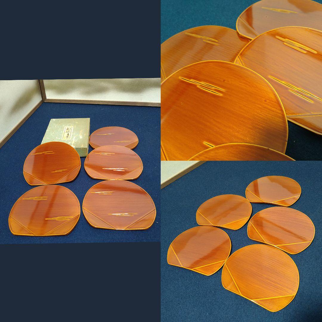 AJ48 春慶塗り 菓子器 菓子皿 盆 花器 まとめて6点 飛騨高山春慶塗り