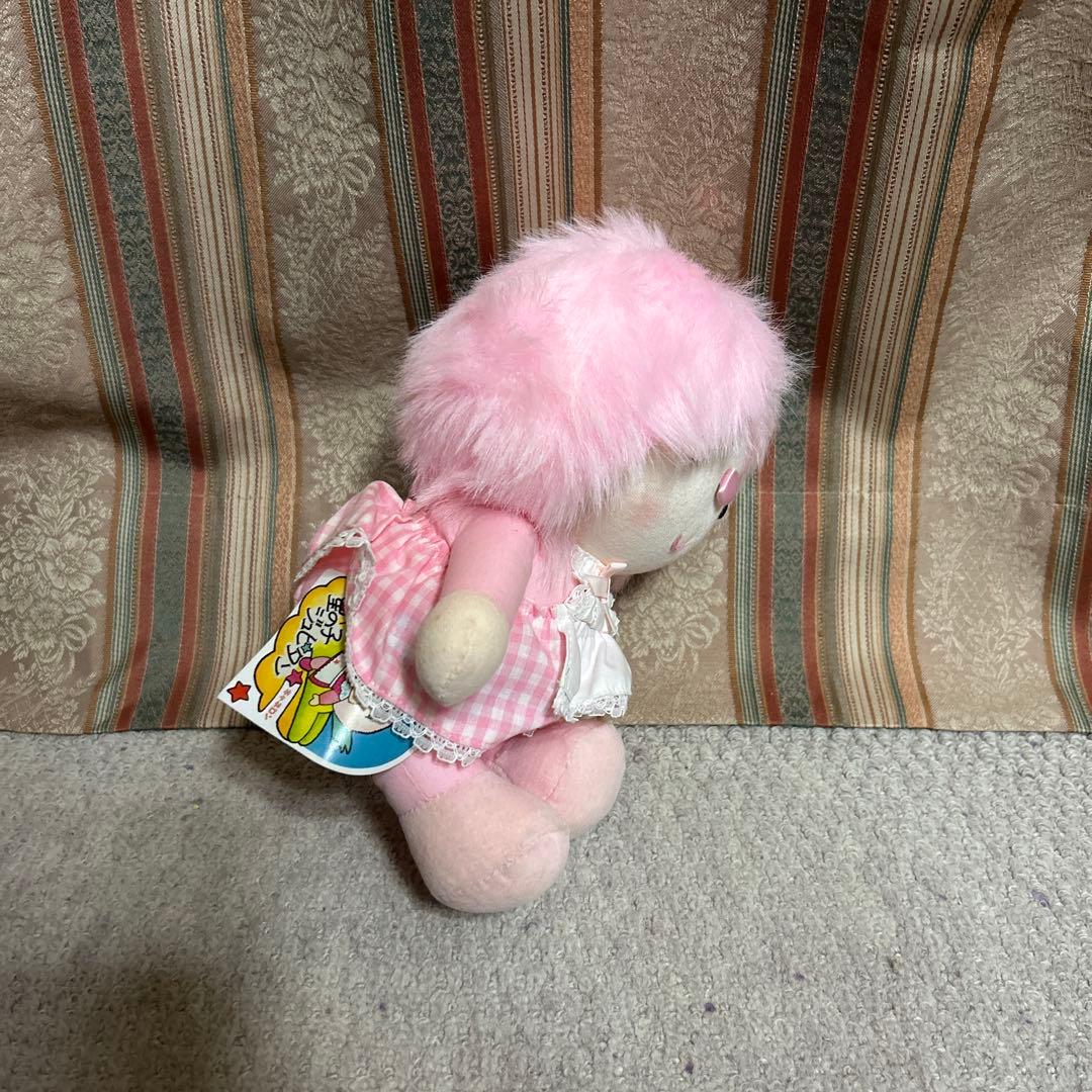 昭和 レトロ ぬいぐるみ 女の子 カラフル かわいい ピンク イエロー 3体