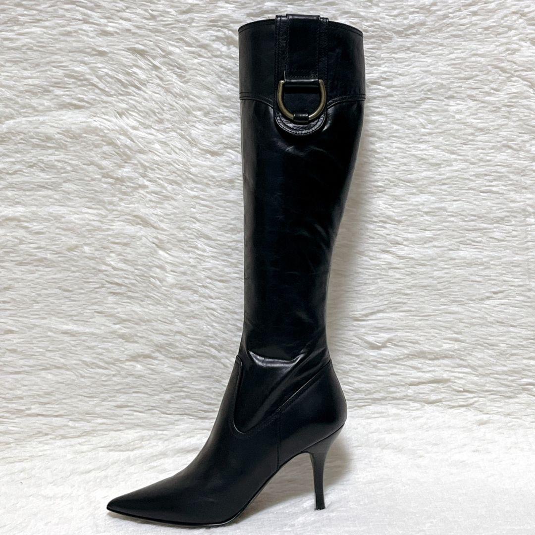 【極美品】DIANA ダイアナ ロングブーツ 黒 24cm レザー 日本製 美脚