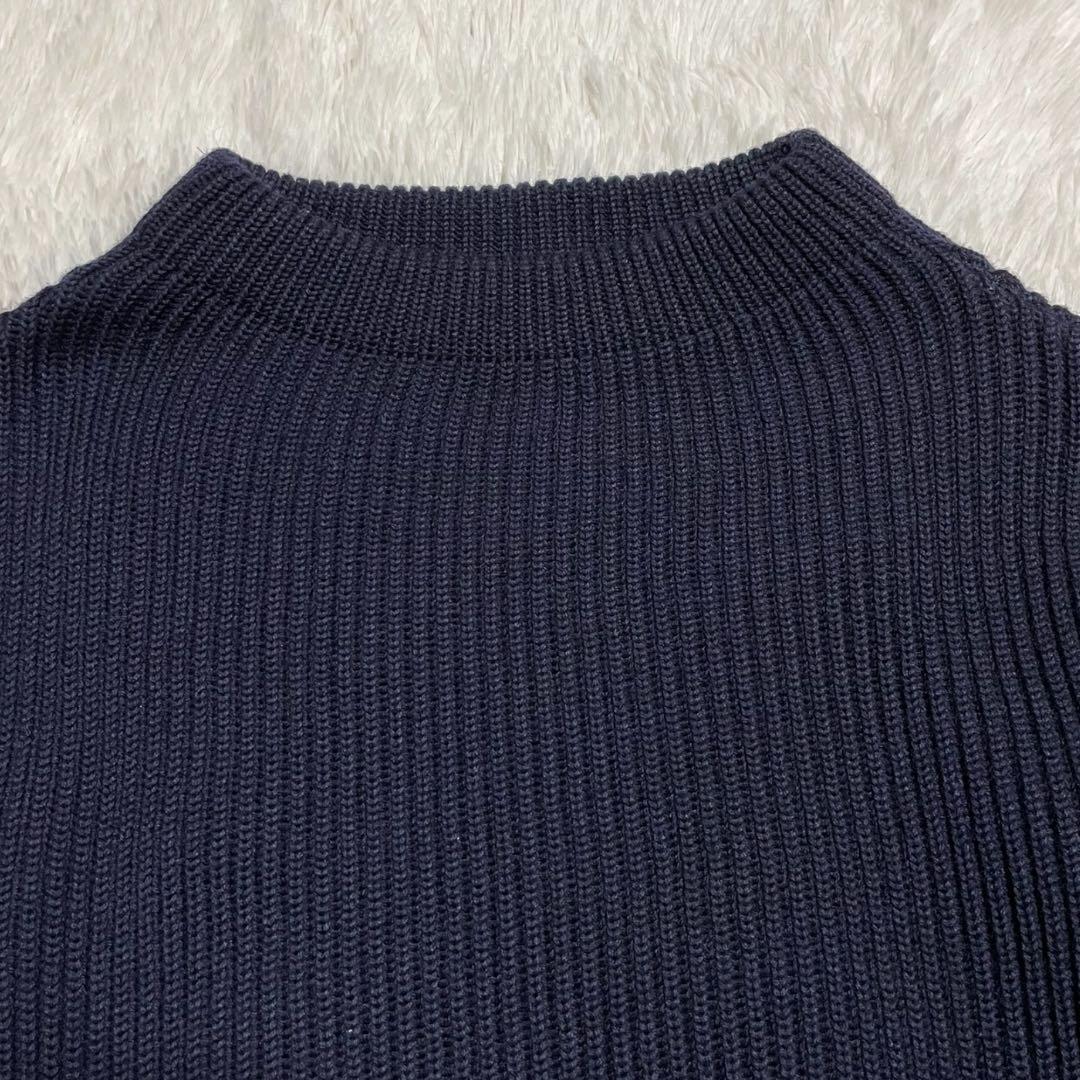 極美品 ANDERSEN-ANDERSEN 5G クルーネック ニット M 紺