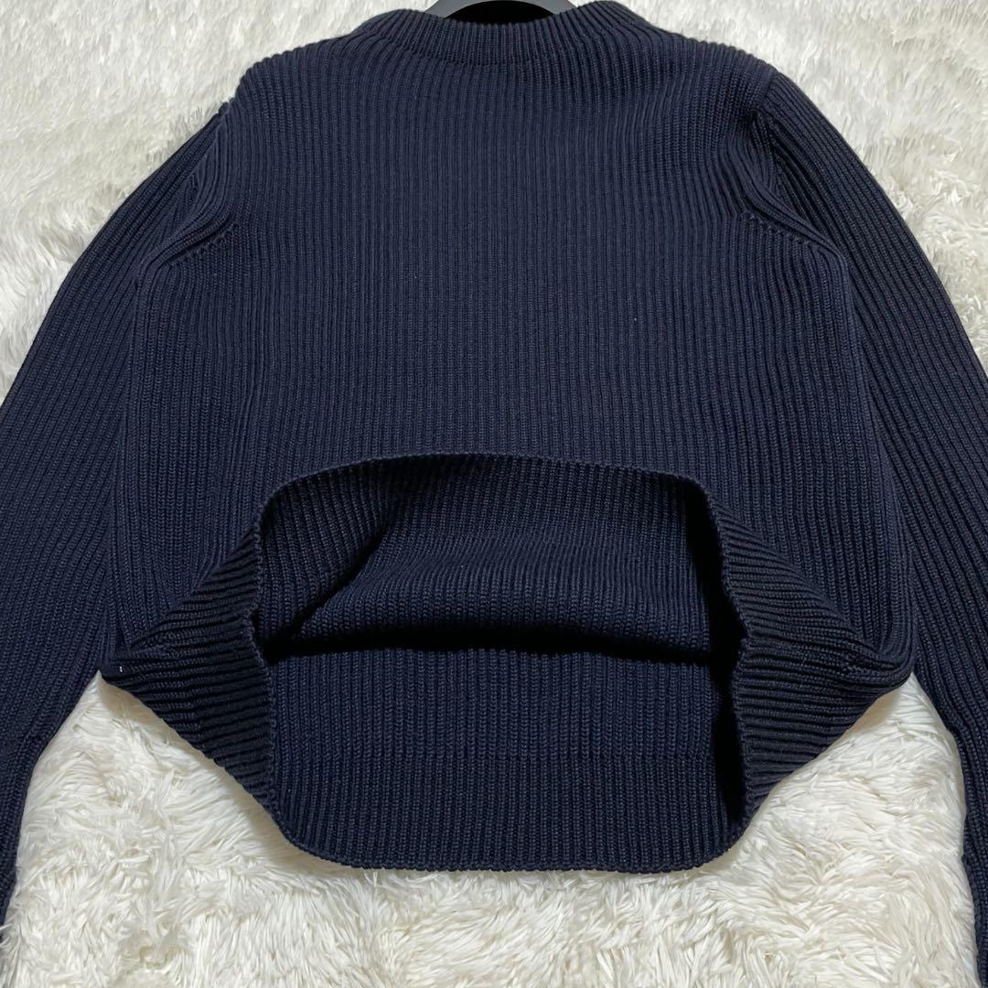 極美品 ANDERSEN-ANDERSEN 5G クルーネック ニット M 紺