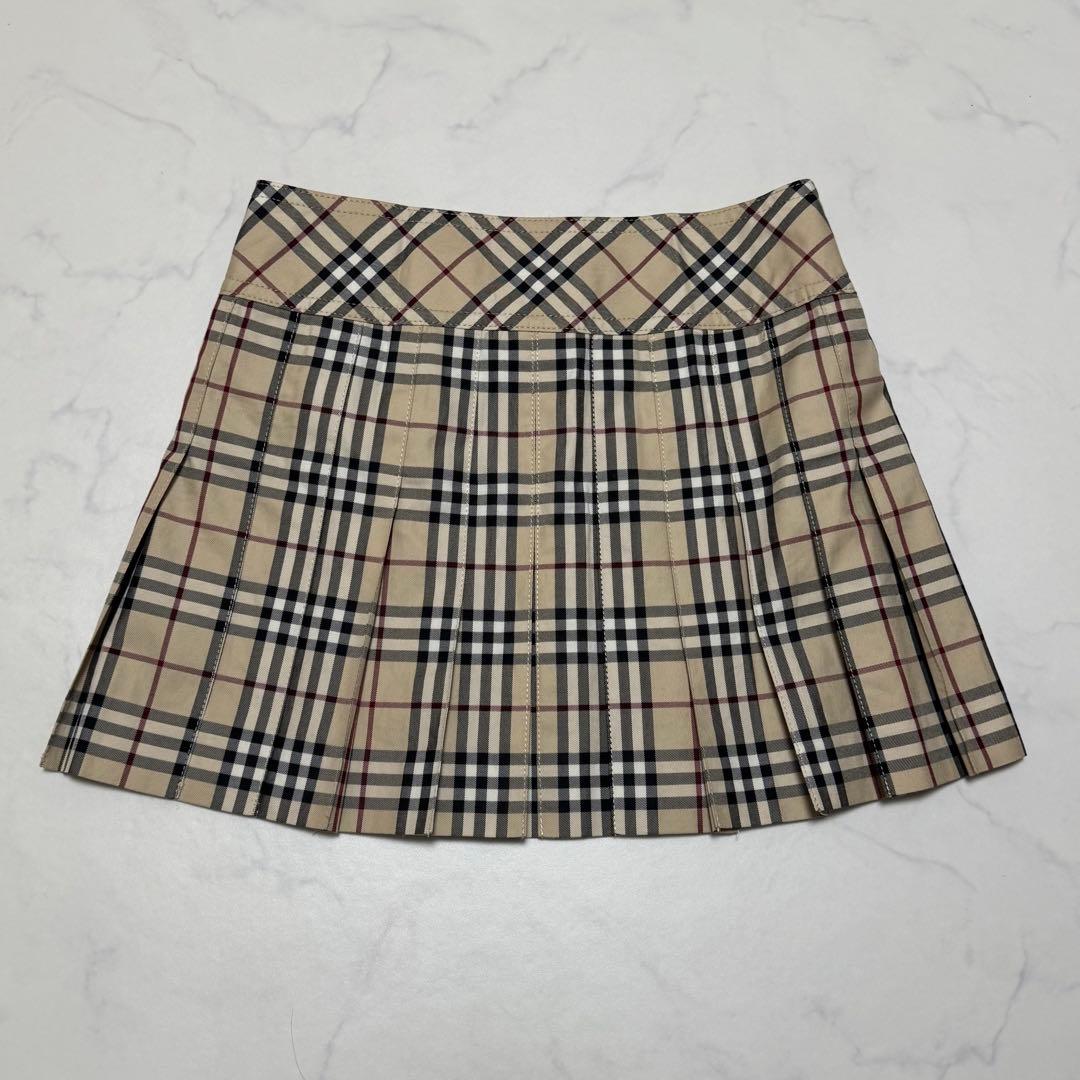 美品 BURBERRY BLUE LABEL ノバチェック プリーツミニスカート