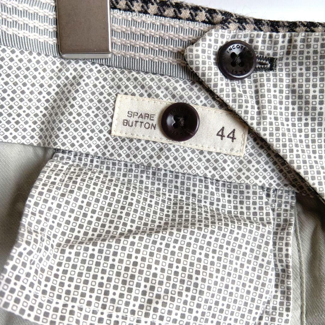 INCOTEX インコテックス スラックス グレーチェック 44 イタリア製