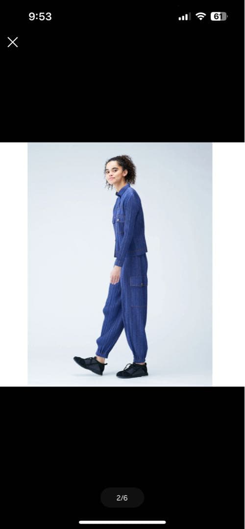 プリーツプリーズ　コットンデニムカーゴ