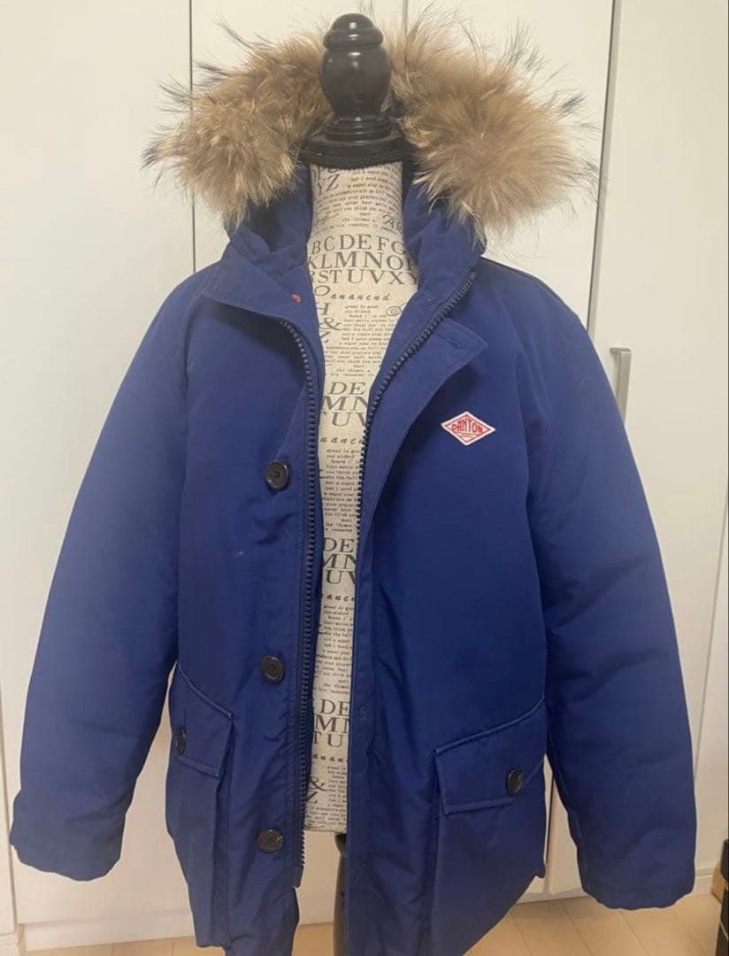 DANTON ダウンジャケット 青 ファー付き　42 XL