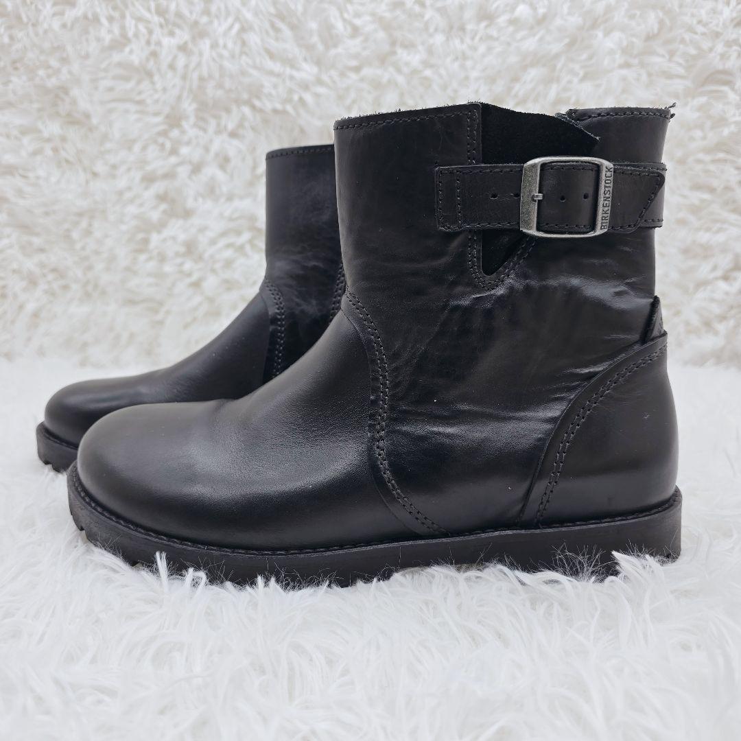 ✨美品✨ビルケンシュトック 本革 ベルト サイドジップ ブーツ 黒 24cm