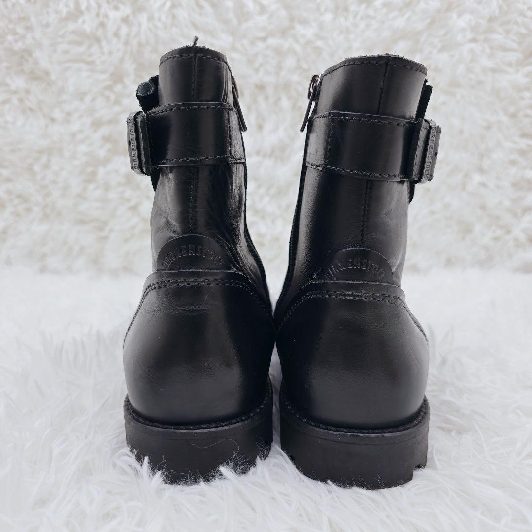 ✨美品✨ビルケンシュトック 本革 ベルト サイドジップ ブーツ 黒 24cm