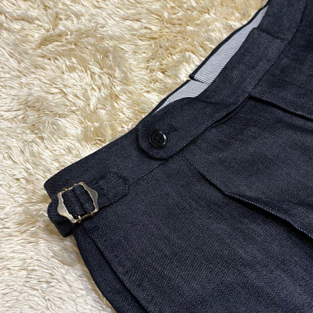 【極美品】鎌倉シャツ サイドアジャスター1プリーツデニムスラックス デニスラ44