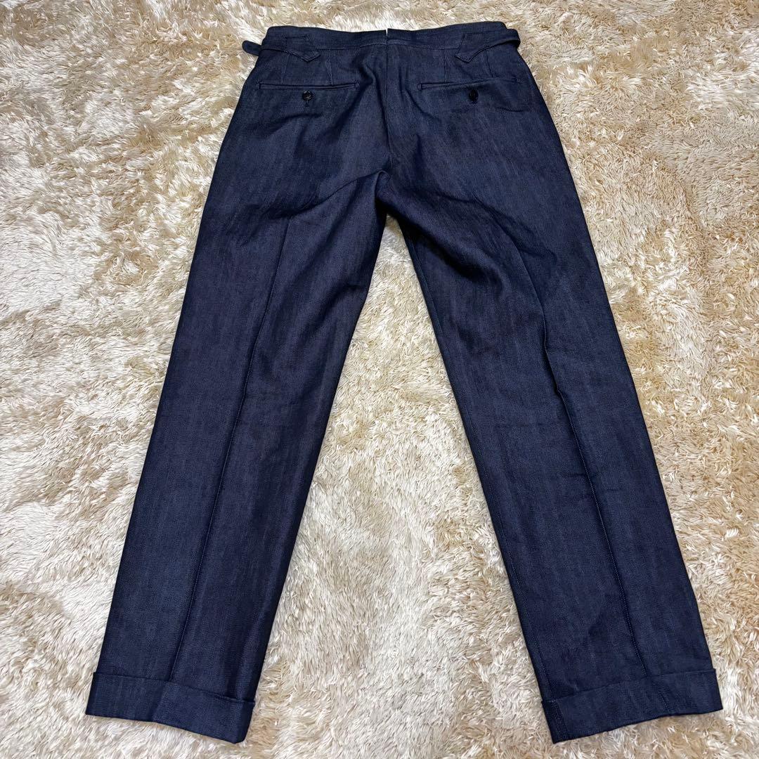 【極美品】鎌倉シャツ サイドアジャスター1プリーツデニムスラックス デニスラ44
