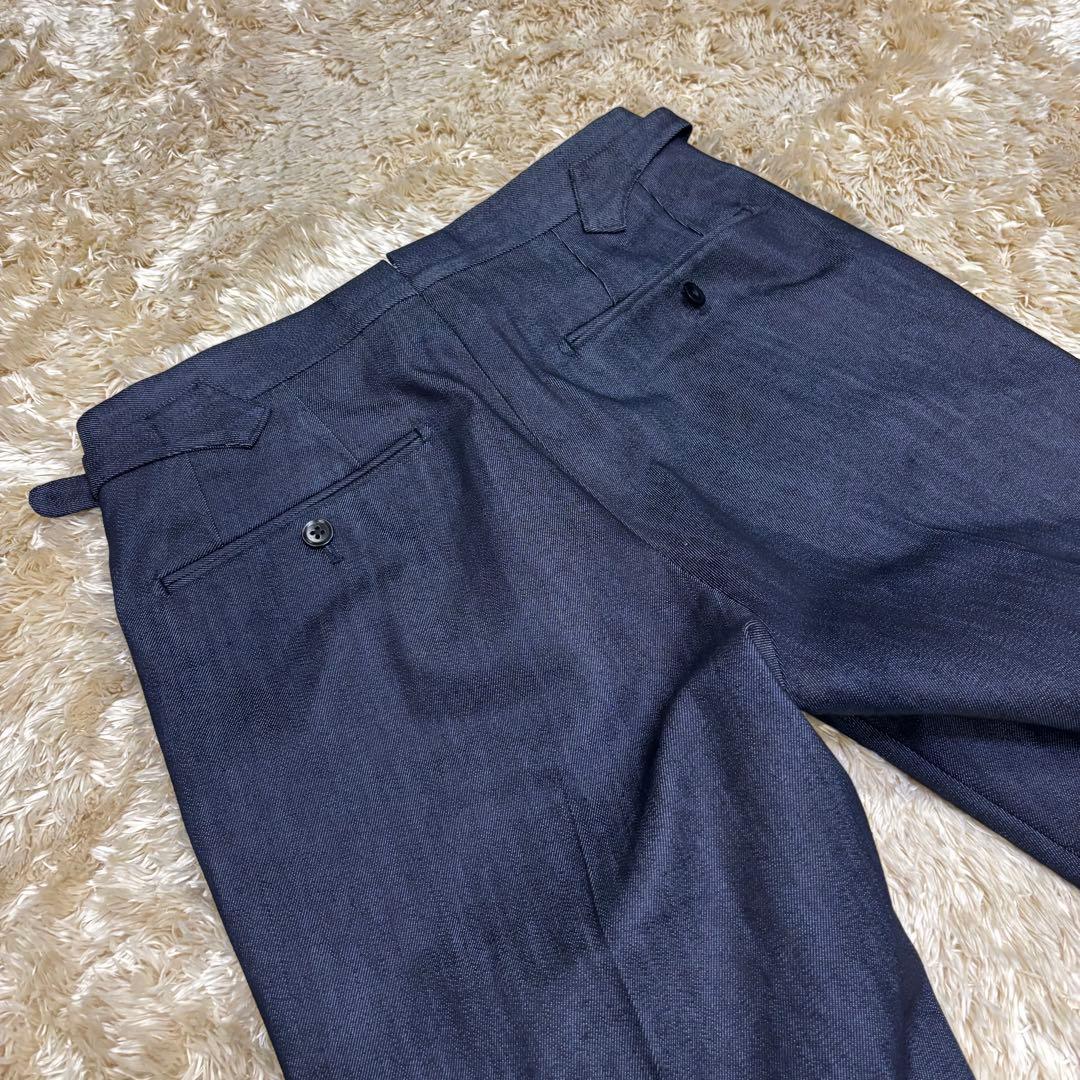 【極美品】鎌倉シャツ サイドアジャスター1プリーツデニムスラックス デニスラ44