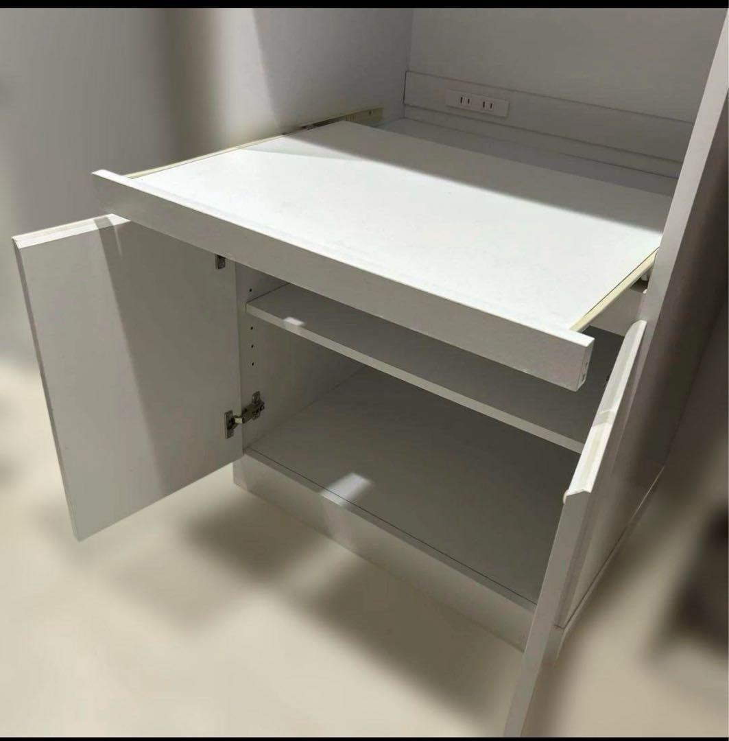 【LOWYA】キッチンラック　レンジ台食器棚