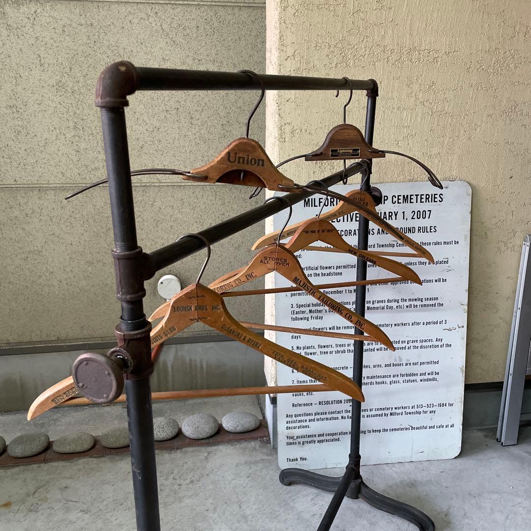 インダストリアル 鉄製 アイアン 配管パイプ ハンガーラック 無骨 シャビー