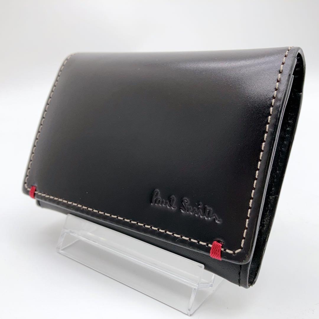 【美品】Paul Smith コードバン　名刺入れ　ブラック　総革仕上げ　最上位