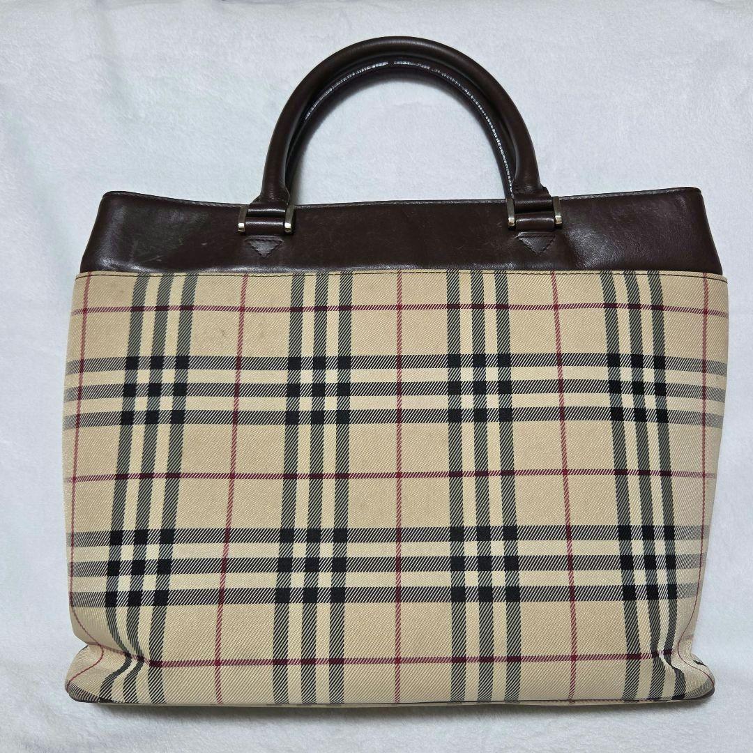 BURBERRY ノバチェック ハンド バッグ キャンバス レザー ベージュ