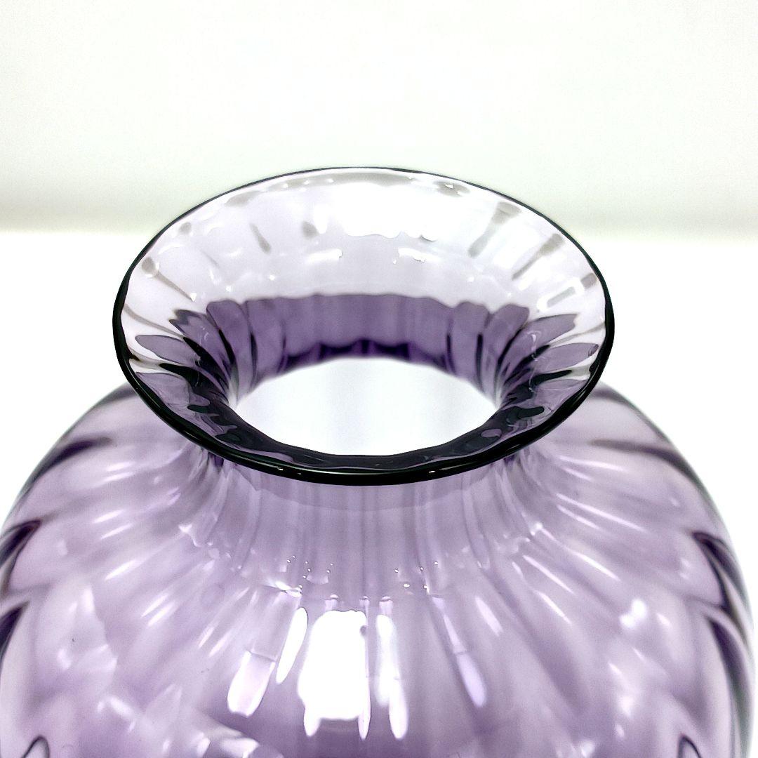Y2119-4 バカラ アクアレーユ 一輪挿し 花瓶 パープル