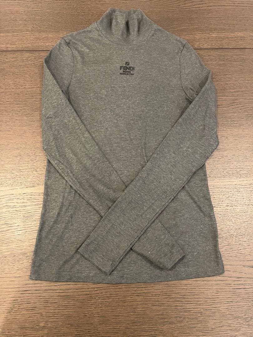 【正規品】FENDI リブ タートルネック グレー XS相当 イタリア製 美品