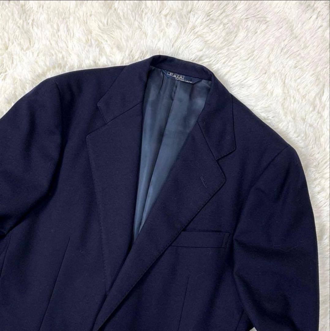 美品✨ポロ ラルフローレン 紺ブレ 金ボタン ジャケット 2B T17