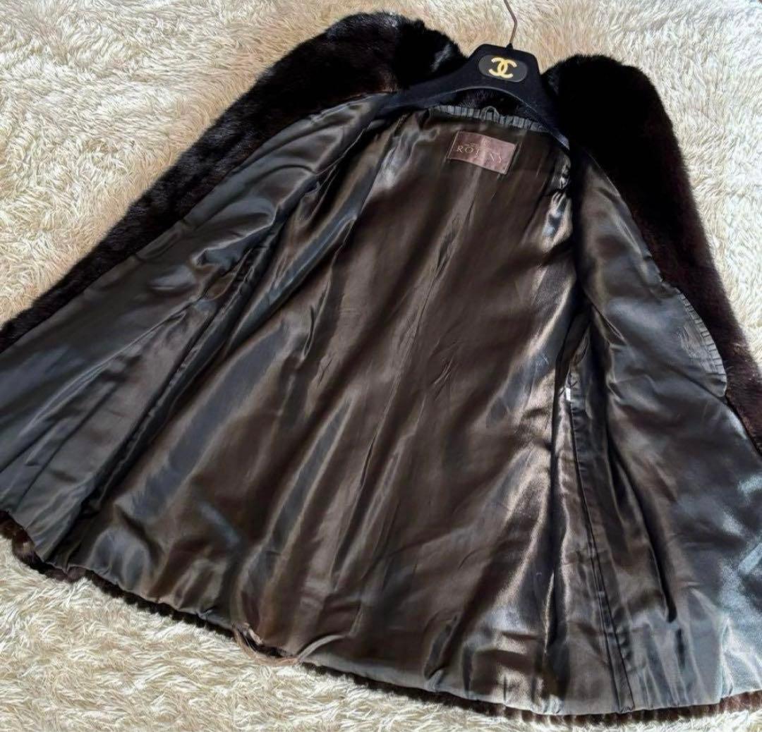 高級感✨　ROTINY リアル　ミンク　ファー　ジャケット　ブラウン