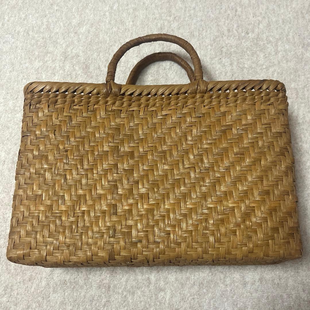Lサイズ 山葡萄 蔓 かごバック かご 籠 巾着 網代編み 職人の手作り かご