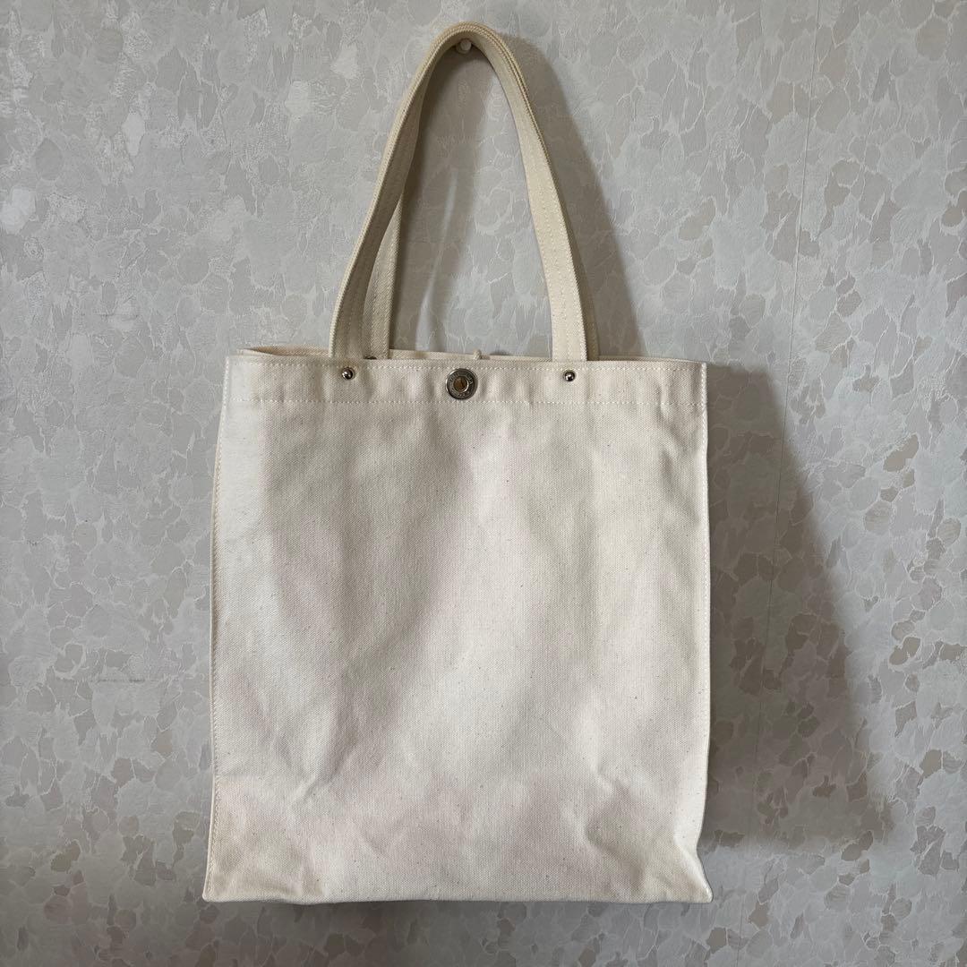 大変希少な☆一澤頒布！☆ アイボリー キャンバストートバッグ ポケット付き