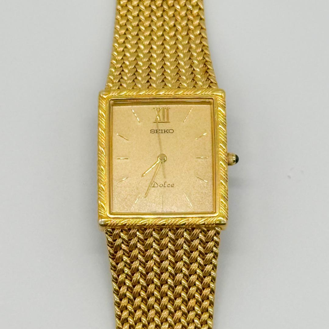 ♡キズなし・稼働良♡SEIKO DOLCE スクエア ゴールドメッシュ 腕時計