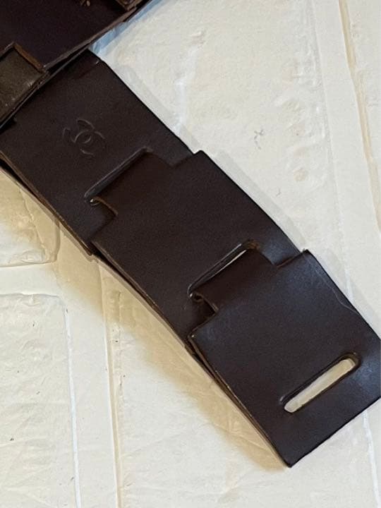 ヴィンテージ☆シャネル　ロゴ　レザー　チェーンベルト　ココマーク　レザー革　レア