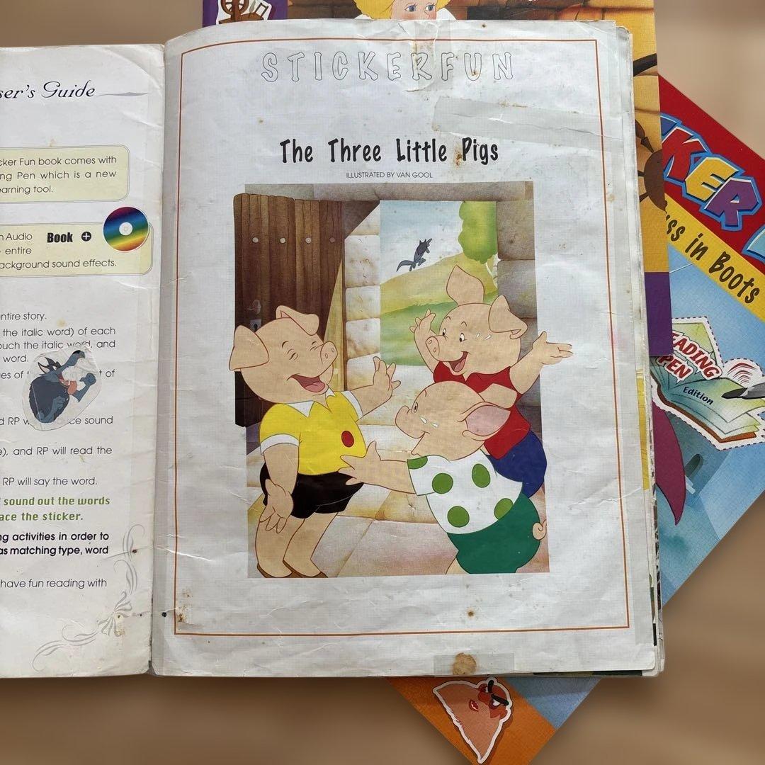 英語教材　スティッカーファンブック＆オーディオCDセット　日本語訳付き