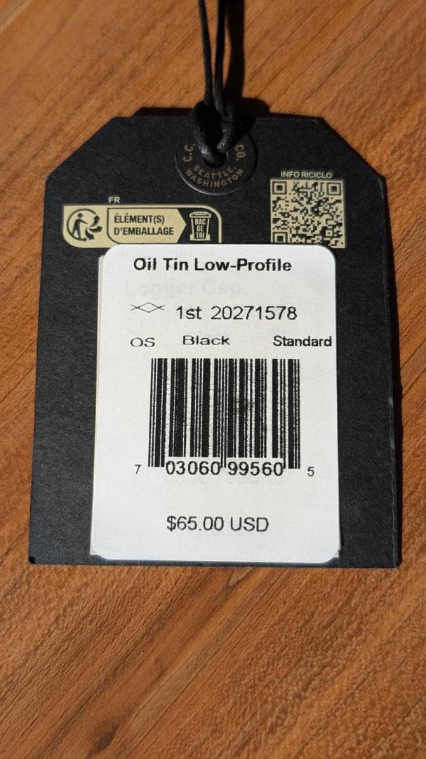 帽子 FILSON Oil Tin Low-Profile Cap (Black)