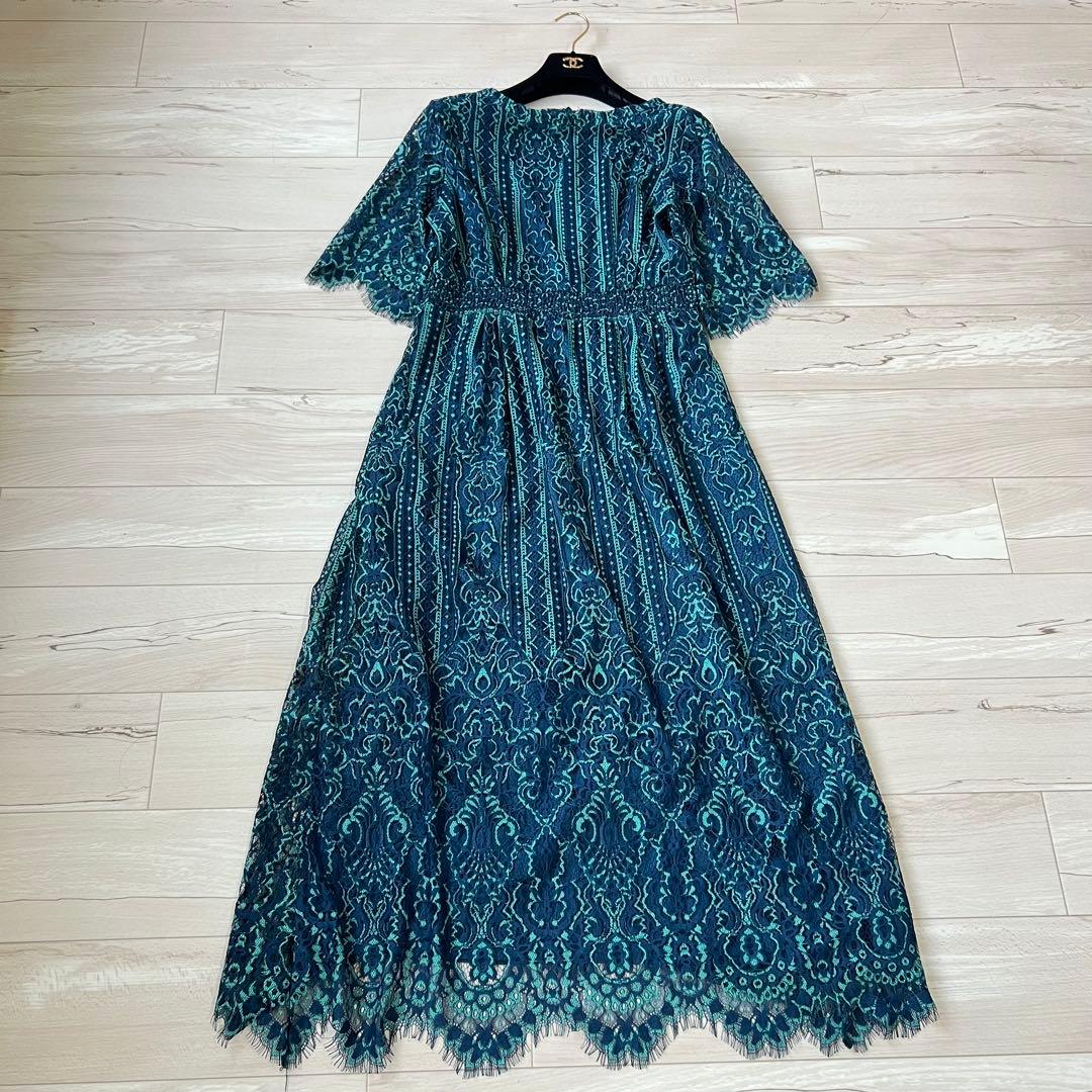 【極美品】大きいサイズ　プールヴー　パーティー　レース刺繍　オケージョンドレス