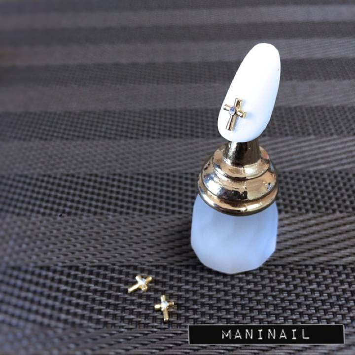 ▶︎ネイルパーツ/ストーン付きクロス/ゴールド/P-20